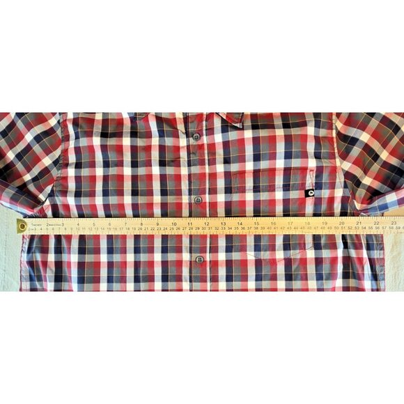 Marmot Men’s Plaid Shirt L Red/Blue Short Sleeve Button Up Outdoor Hiking Casual - Picture 9 of 14